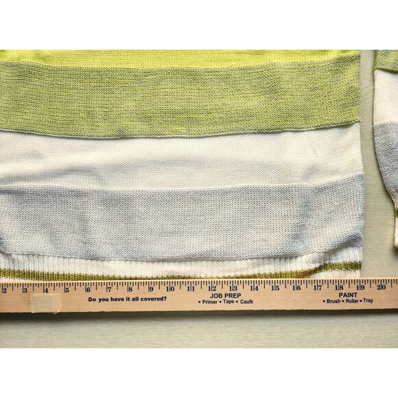 Sweater-Angashion-Striped-Green-Silver-White-Metallic-Long Sleeves - Picture 13 of 15